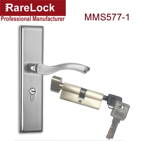 Rarelock современный простой дверной замок с нержавеющей ручкой, несколько размеров, для спальни, ванной комнаты, деревянная дверная фурнитура, регулируемый Шаг hh - Цвет: MMS577-1