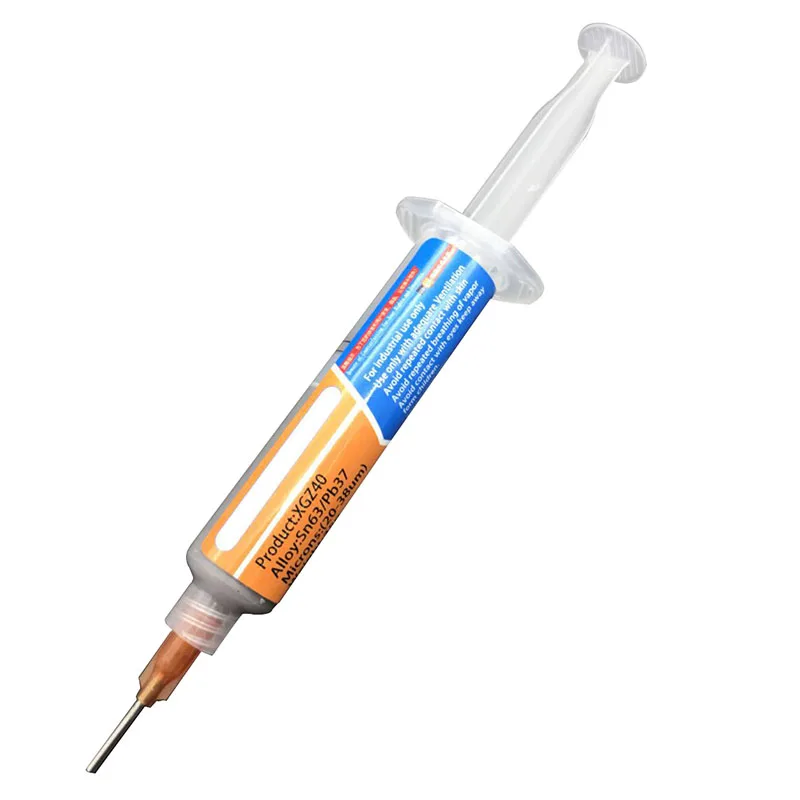 Шприц Xg z40 флюс паяльной пасты 10cc в форме иглы Sn63/Pb37 25 45um для индустрии