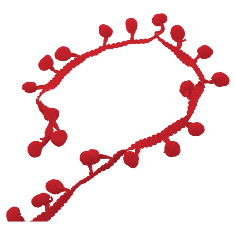 Промо-акция! 2 полосы 20 ярдов 10 мм помпон отделка мяч лента с бахромой DIY Швейные