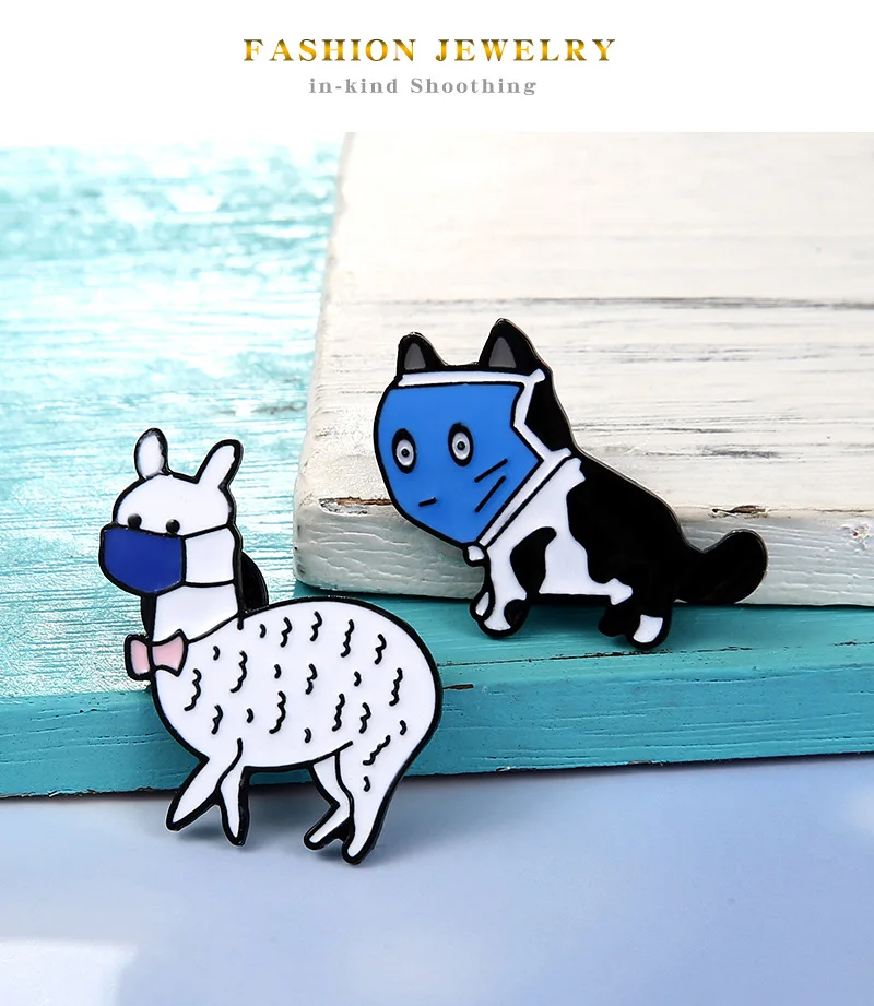 Эмалированный значок в виде мультяшных животных для кошек собак кроликов крыса