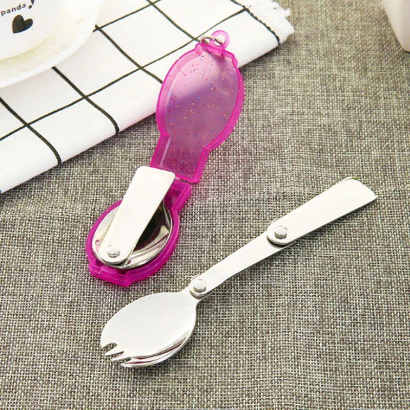 304 Stainless Steel Foldable Fork Spoon Outdoor Portable Folding Salad Convenient Bento Tableware Color Box | Дом и сад