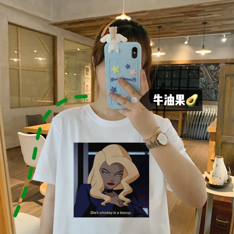 Футболка Ulzzang женская с мультяшным аниме шикарный топ надписью INS уличная одежда