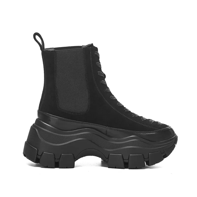 Женские ботильоны из натуральной кожи ASUMER на шнуровке с круглым носком плоской