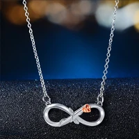 new silver color infinity letter mom pendant necklace women infinity rose flower clavicle chain birthday thanksgiving jewelry