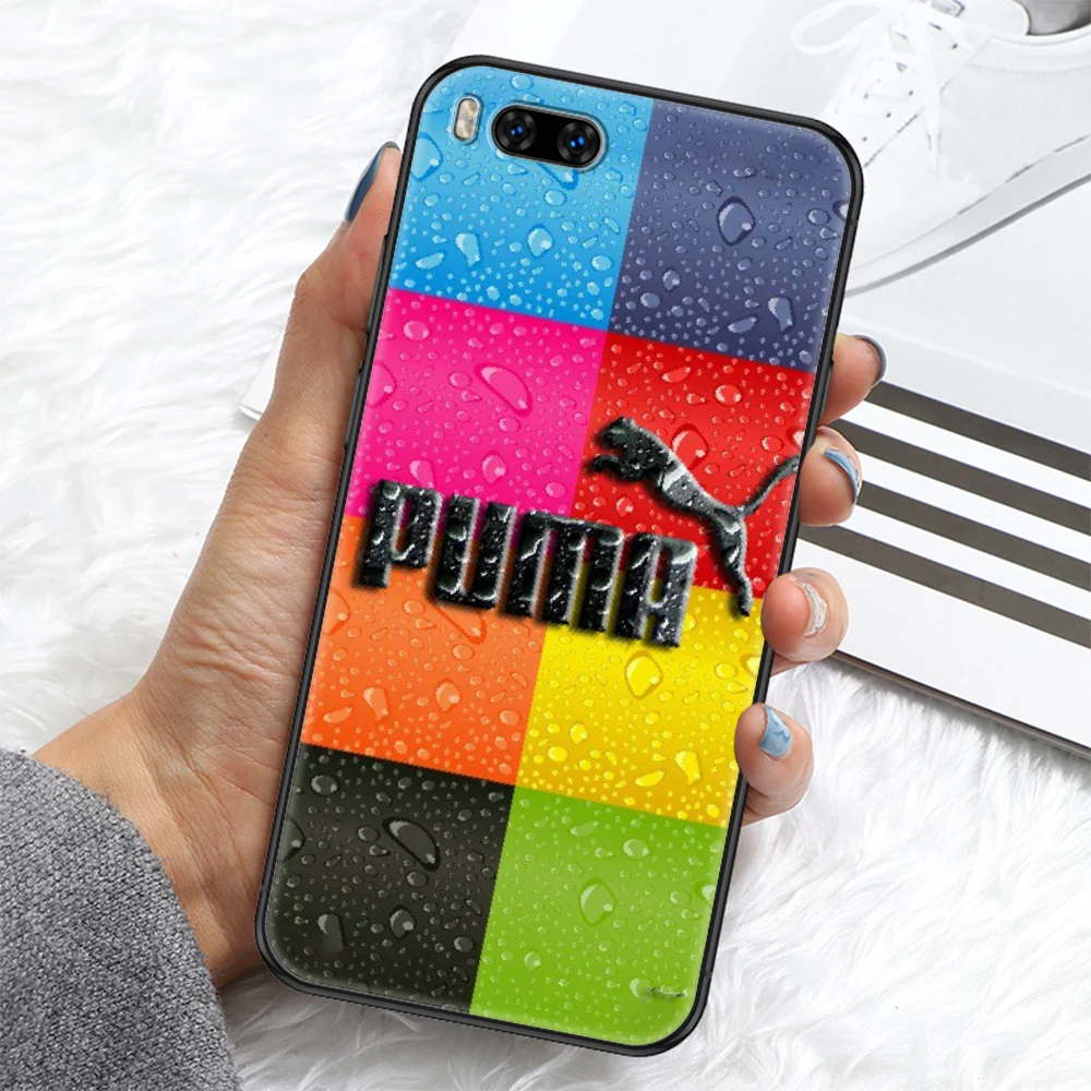 

Pumas Fashion Sports Brand Phone case For Xiaomi Mi Max Note 3 A2 A3 8 9 9T 10 Lite Pro Ultra black art back fashion shell