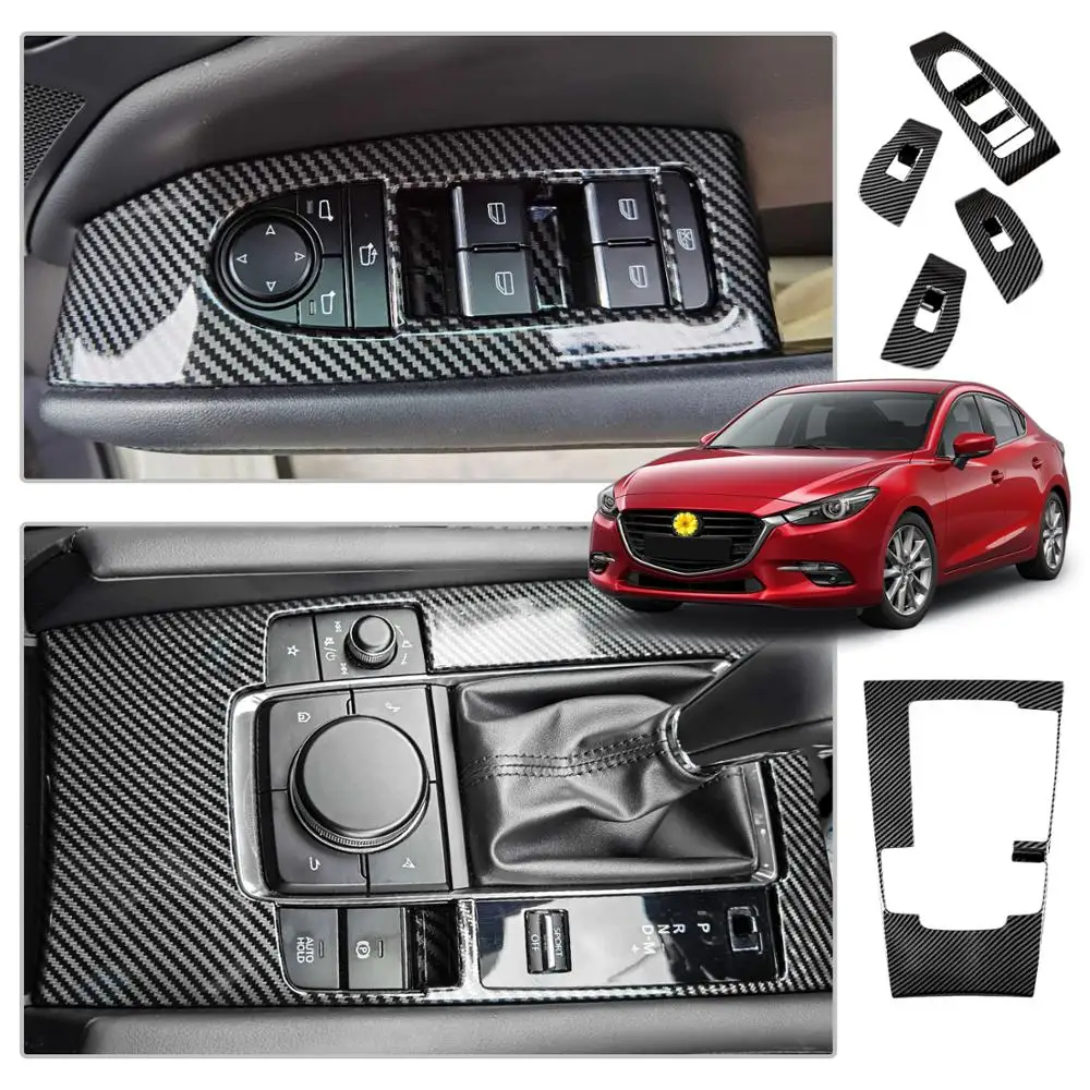LFOTPP Автомобильная панель из углеродного волокна для Mazda3 2019 2020 центральный блок