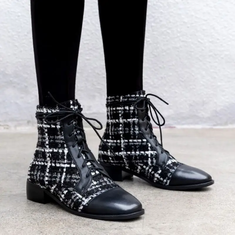 Женские ботильоны с квадратным носком на молнии размеры 31-43 | Обувь