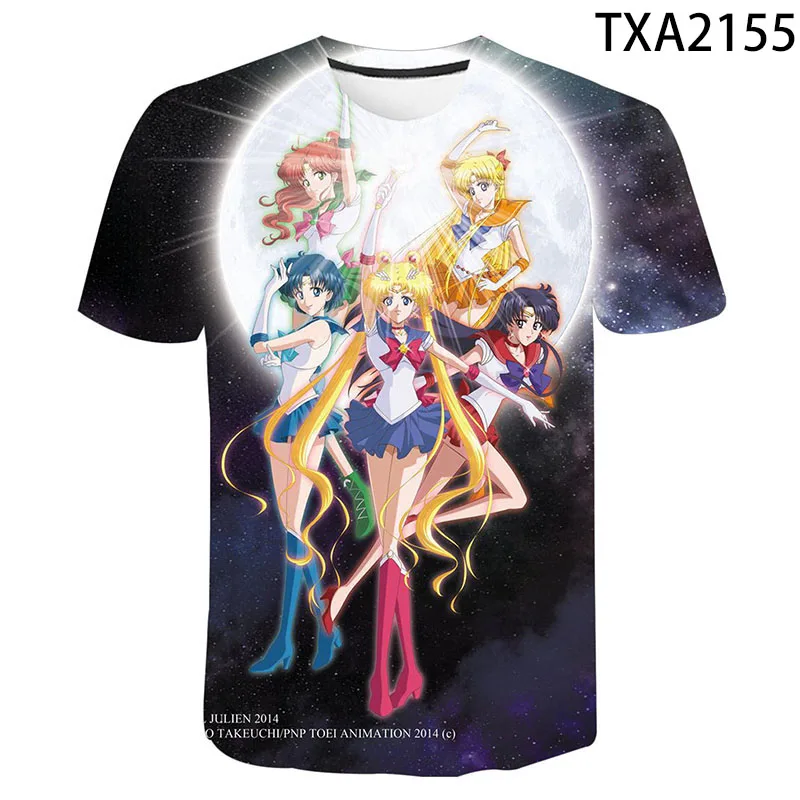 

2020 New Summer Sailor Moon 3D T shirt Boy Girl Kids Fashion Streetwear Men Women Children Printed T-shirt Cool Tops Tee