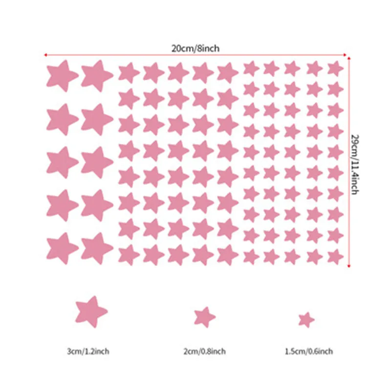 100pcs Glow In The Dark Stars Wall Sticker For Kids Room Ceiling Decor Pink Luminous Fluorescent Decal estrellas luminosas | Дом и сад