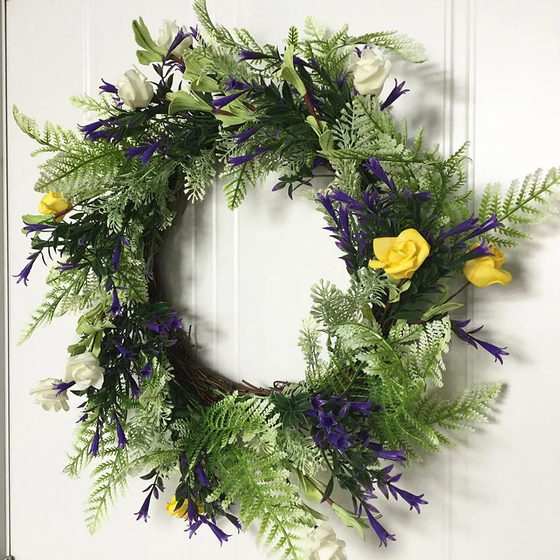 Искусственный венок 18 дюймов вечнозеленый новая мода для дома сада двери стены