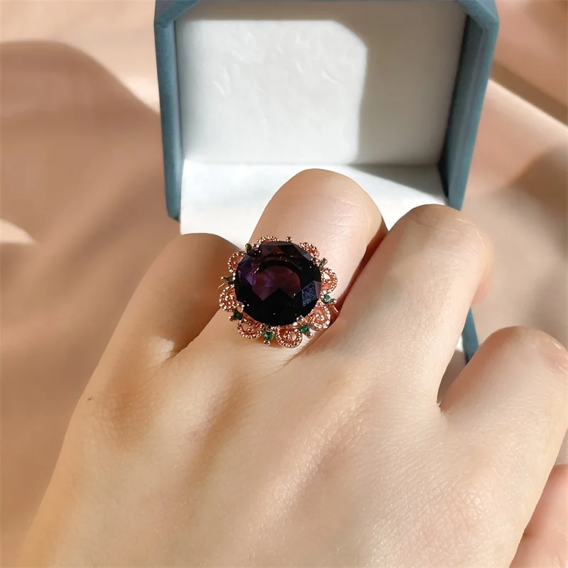 

Cellacity classic Women 925 sterling silver ring fine jewelry gift amethyst gemstone charms ring wedding party gift wholesale