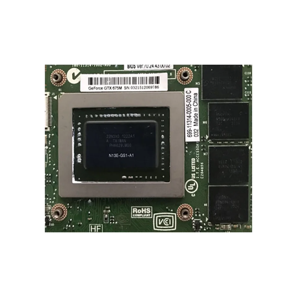 GTX675M GTX 675M GDDR5 2 Гб N13E GS1 A1 Графика видеокарта для Dell MSI GT70 GT60 GX660R GT660 GT680 GT683DX GT783DX Тесты