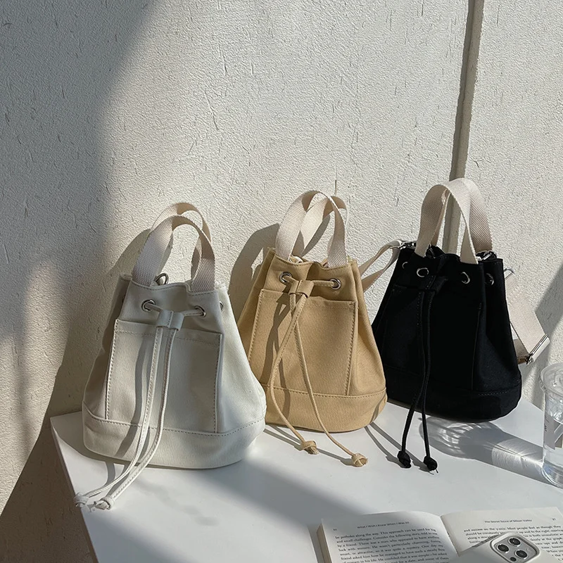 

Casual Portable And Women's Broadband Shoulder Fashion Versatile Straddle Bag Portable Canvas Bucket Bag