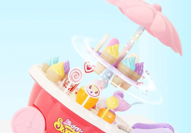 Миниатюрная тележка для девочек вращающаяся конфет магазин мороженого