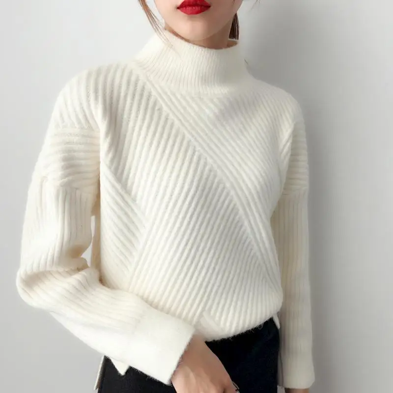 Новинка 2019 свободный плотный Теплый Зимний пуловер свитер женский джемпер