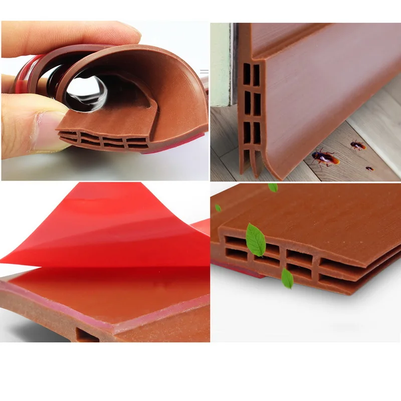 New1PC двери развертки Силиконовое нижнее уплотнение полосы погода зачистки проект