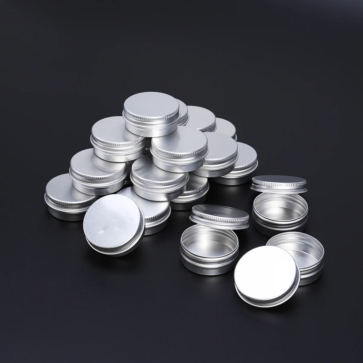 

20pcs 15g Travel Bottles Cosmetic Container Empty Cream Jar Pot with Lid for Makeup Pomade (Aluminium Specimen Box with Thread)