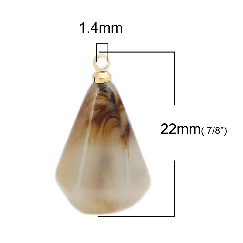 

2pcs Cone Resin Charms Gold Color Faceted For DIY Jewelry Findings Making Materials Handmade Supplies Accessories 22mmx12mm