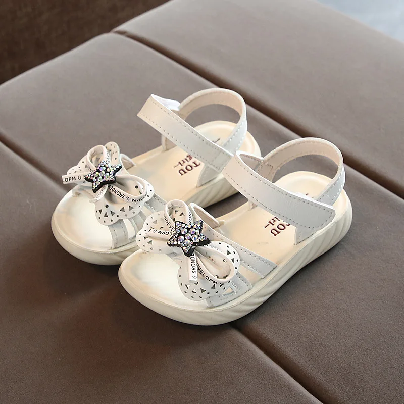 

Girls Sandals Summer New Grin Fashion Children's Soft Bottom Shoes Baby Bowknot Princess Sandals Kids Sandals