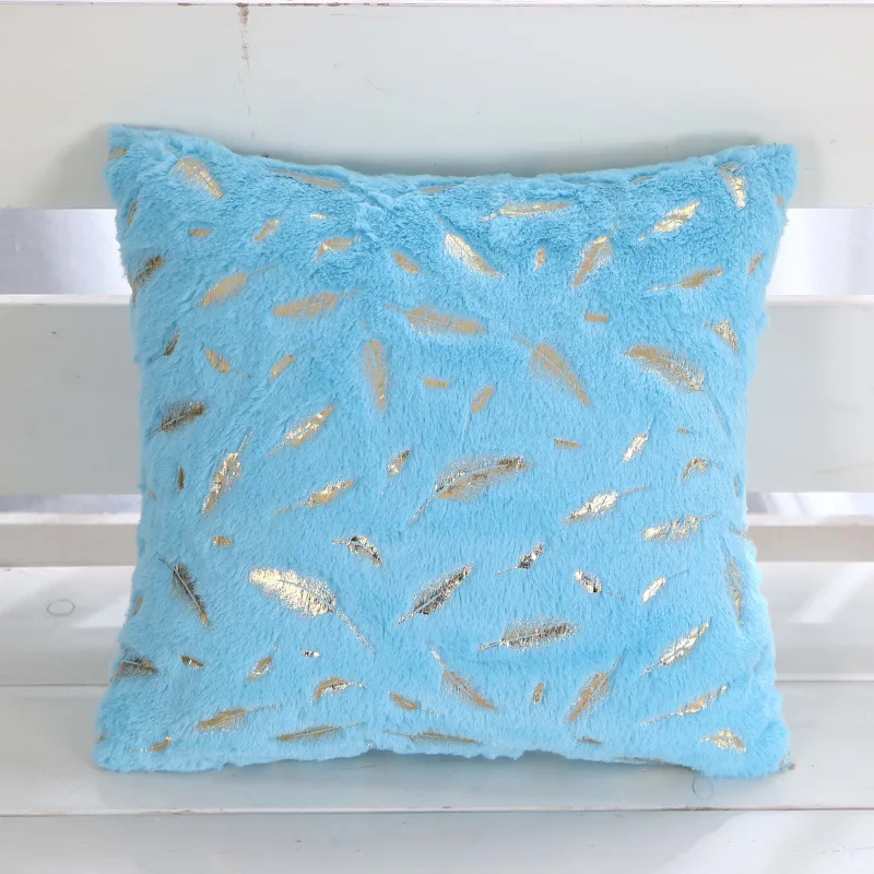 Меховая декоративная наволочка для подушки с перьями домашний бронзирующий