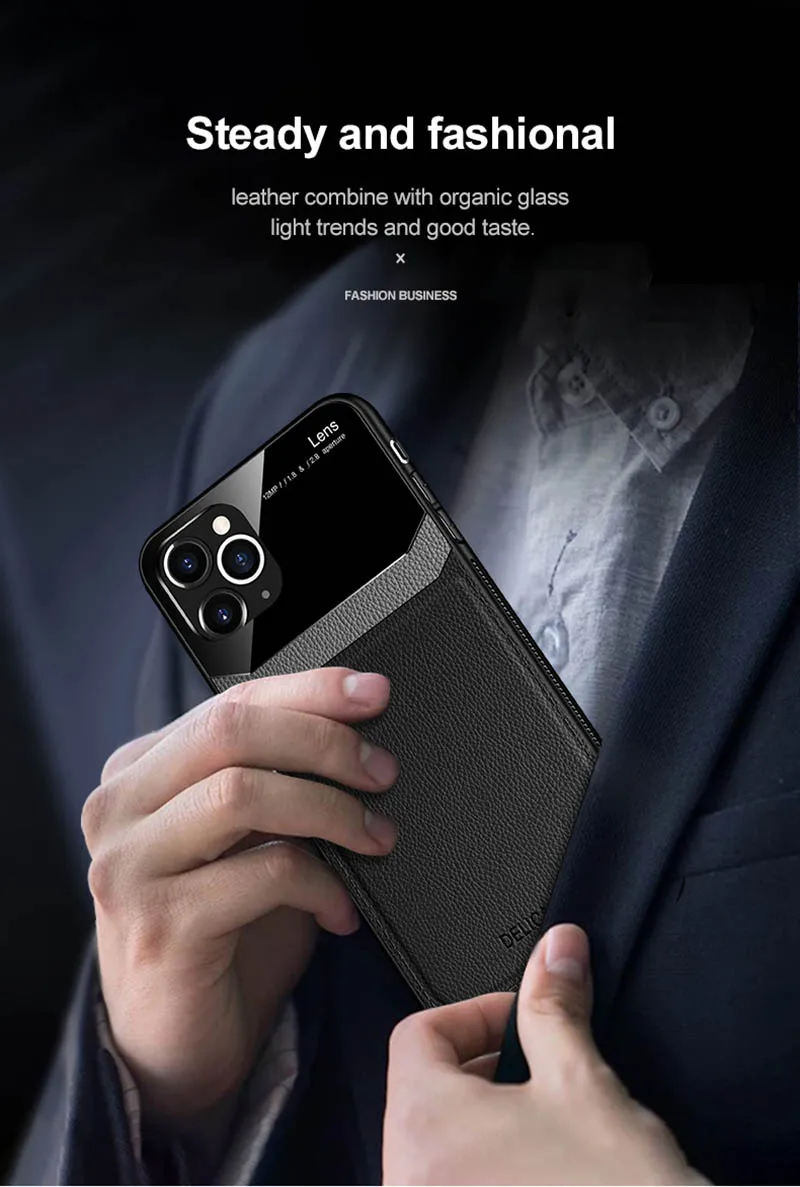 FORUBEST противоударный чехол для iPhone 11 Pro Max XS XR X из искусственной кожи, зеркальное закаленное стекло, задняя крышка для телефона для iPhone 8 7 6s Plus