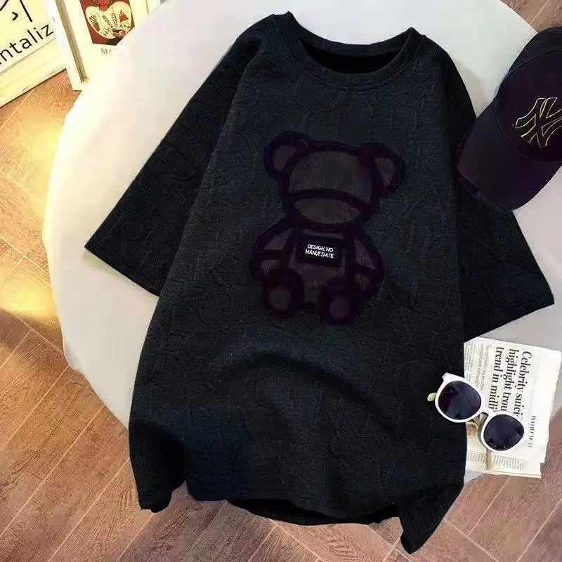 

Women's T-shirt Girl Loose-Fit Top 2021 Summer Casual Mercerized Cotton round Neck Short Sleeve Women's Clothing