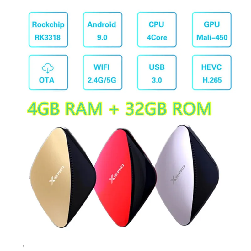 X88 PRO Smart tv Box 4G 64G Android 9,0 Rockchip RK3318 Qcta Core 5G Wifi 4K USB3.0 Google Play Netflix Youtube tv box android 9 - Цвет: X88 pro 4gb 32gb