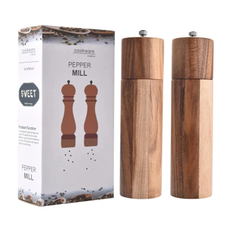 

Handheld Seasoning Wood Pepper Spice Mill Grinder Set BBQ Tools Wooden Mills Grinder Spice Milling Machine Cooking