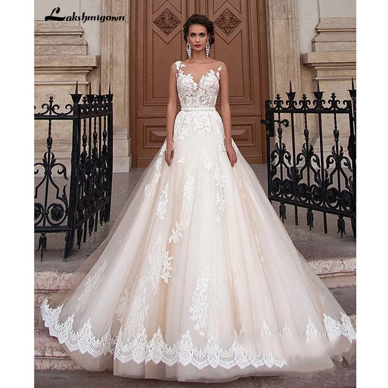 Кружевное Свадебное платье без рукавов ТРАПЕЦИЕВИДНОЕ ПЛАТЬЕ с поясом большие