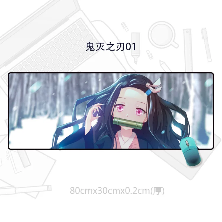 аниме kimetsu no yaiba коврик для мыши hd при