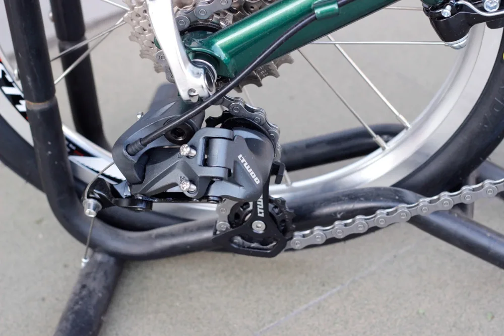 Хромированный стальной складной велосипед 1" Minivelo Mini velo велосипед городской коммутирующий велосипед с V тормозом складной 9 скоростей Fnhon Post зеленый