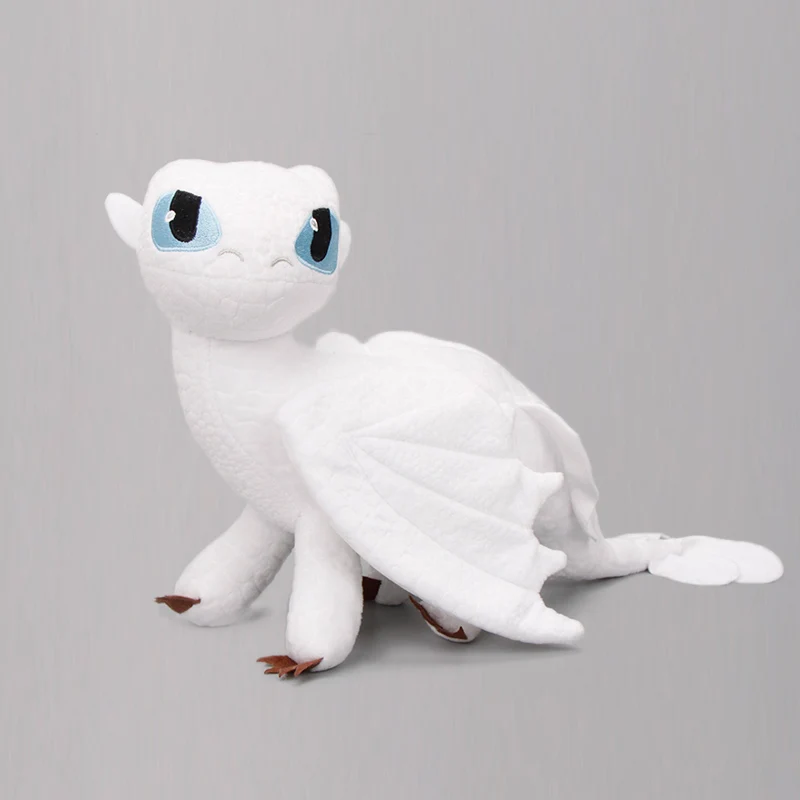 33cm white 35 см, Как приручить дракона 3, плюшевые игрушки, белый Беззубик, ночная Фурия, тефтул, штурмовик, Клык, светильник, Fury, чучело, куклы - Цвет: 33cm white