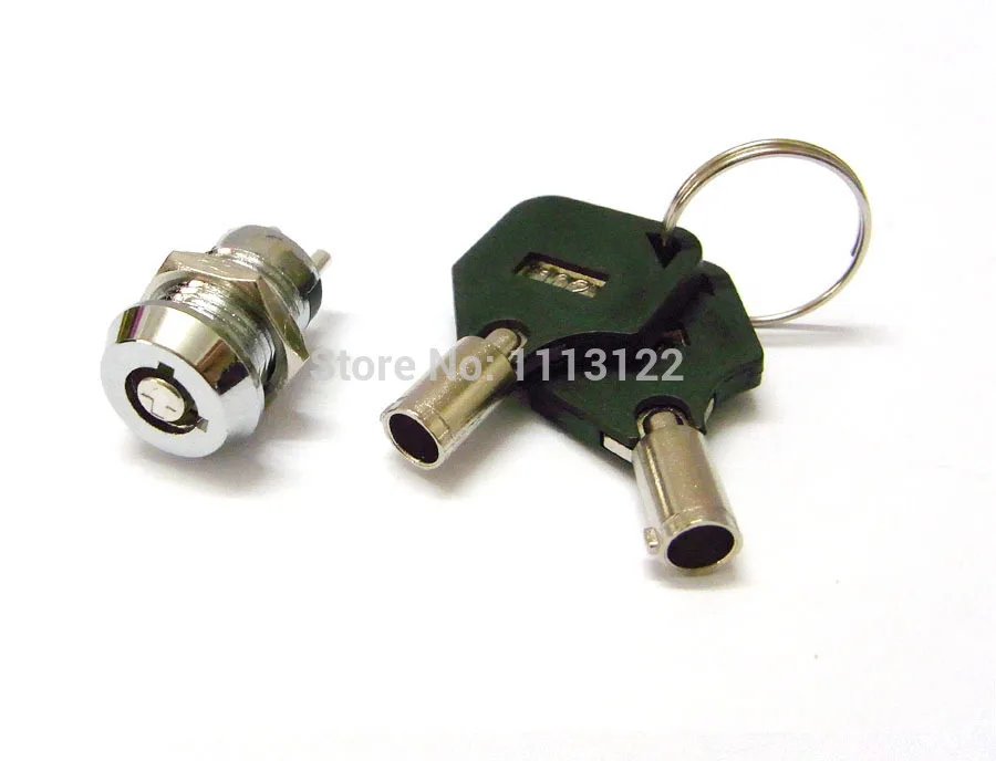 12mm Small Tubular Key Switch Lock Tubular key Switch Lock with Plastic Handle  2/1 key pulls 5 pc