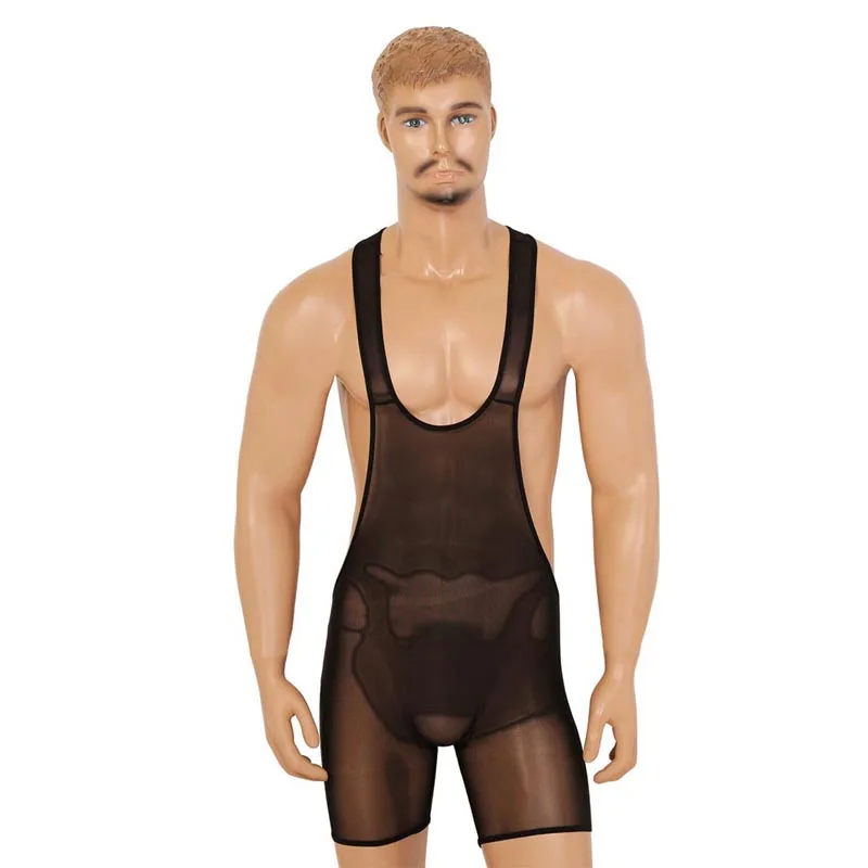 Мужское сексуальное прозрачное Сетчатое боди для мышц майка нижнее белье