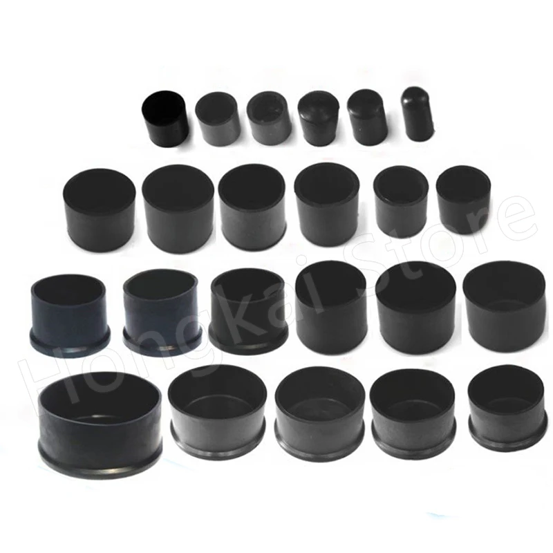 

10pcs 6mm~63mm Round Sealing Sleeve Foot Pad PVC Soft Rubber/Rubber Chair Feet Non-Slip Wear-Resistant Stool Foot Tube Cover