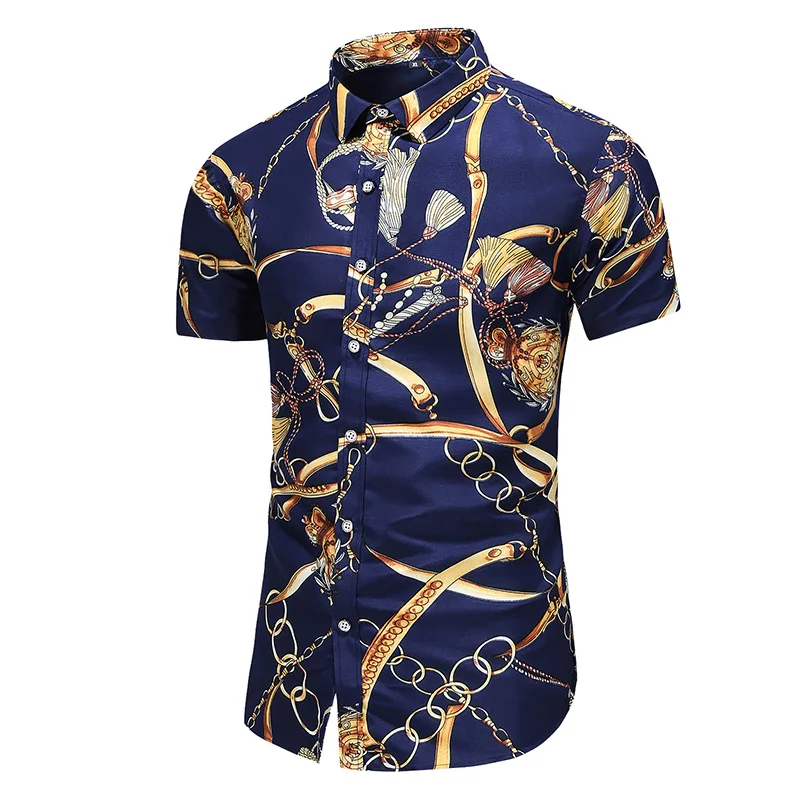 

5XL 6XL 7XL Shirt Men Summer New Fashion Personality Printed Short Sleeve Shirts Men 2021 Casual Plus Size Beach Hawaiian Shirt