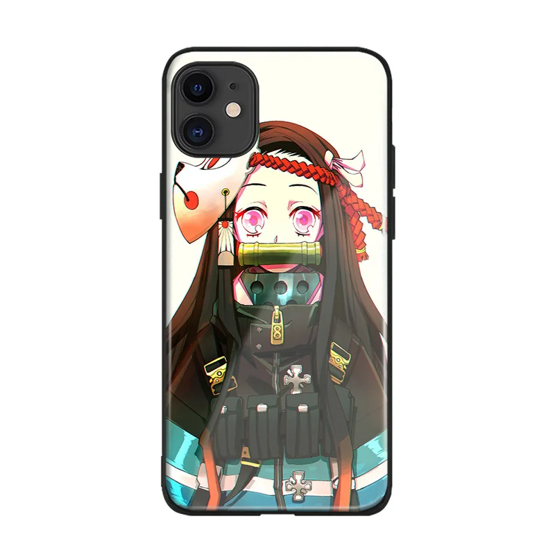AE 3763 Kamado Nezuko Kimetsu no Yaiba Demon Slayer мягкий силиконовый стеклянный чехол для телефона для iPhone 6 6s 7 8 Plus X XR XS 11 Pro max - Цвет: AE 3763