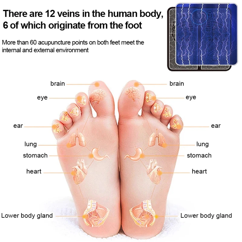 

Electric EMS Foot Massager Pad Feet Muscle Stimulator Foot Massage Mat Improve Blood Circulation Relieve Ache Pain Health Care