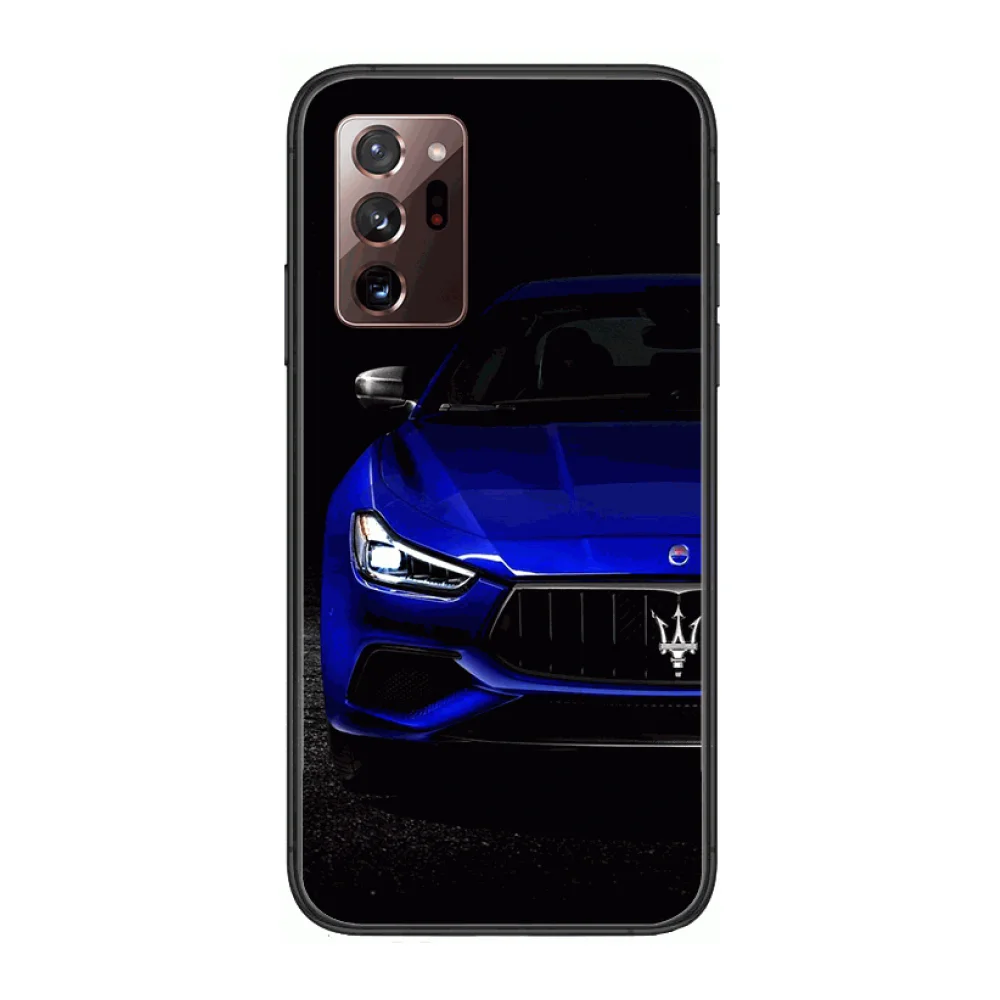 

Italy Supercar Maserati Famous car Phone Case cover hull For SamSung note20 10 9 8 4 pro plus black prime soft bumper Tran