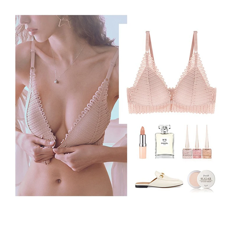 

Triangle cup Bras for Women Push Up Bra No Wire Brassiere Front closure Underwear Sexy Bra Lingerie sleep tops