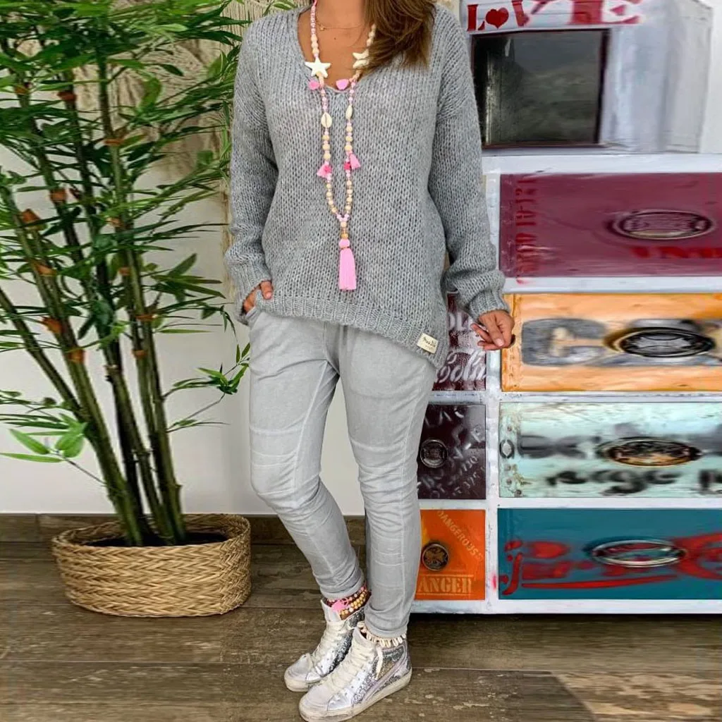 Женский свитер с принтом со звездами вязаный кардиган v образным вырезом