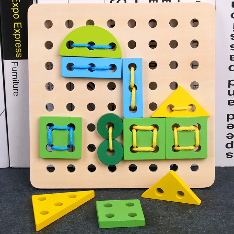 

Basic Life Skills Lacing Toy Beads Lacing Board For Toddlers Kids Puzzle Montessori Educational Boys Girls