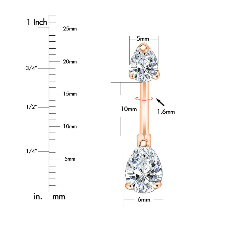 Простой Нержавеющая сталь пупка кольца с украшением в виде кристаллов