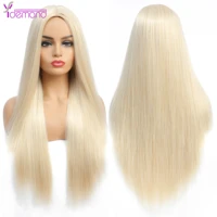 y demand honey blonde synthetic wig hair long straight wig like brazilian human hair wigs for women high temperature hair