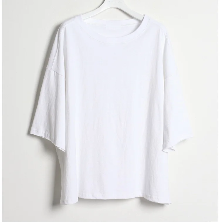 

Summer size loose large drop shoulder sleeve solid short sleeve T-shirt for men