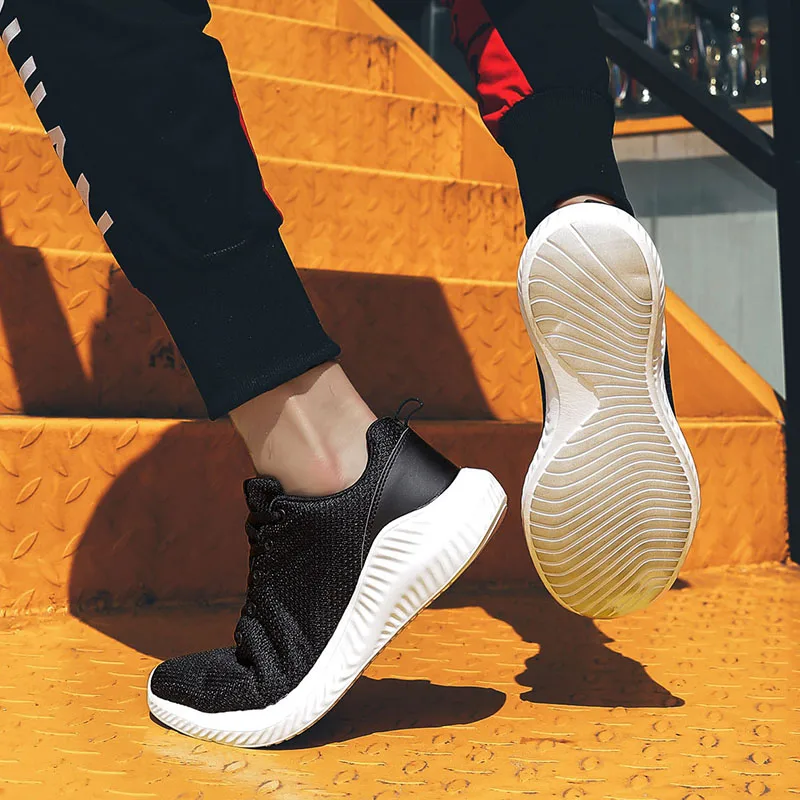 Sooneeya Classic Shoes Casual for Men Black White Lace Up Sneakers Male Damping Sole Lightweight Trainers Outdoor Walking Tenis |