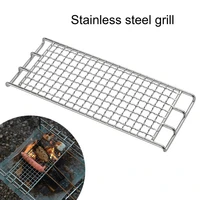 outdoor 304 stainless steel barbecue mat grid square rectangular barbecue net barbecue net outdoor cooking barbecue accessories