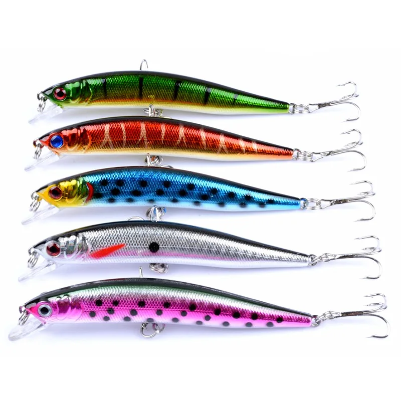 1Pcs Minnow Fishing Lures 10cm 8g Floating Wobblers Laser Hard Plastic Artificial Bait With Treble Hooks Crankbait Pesca Tackle