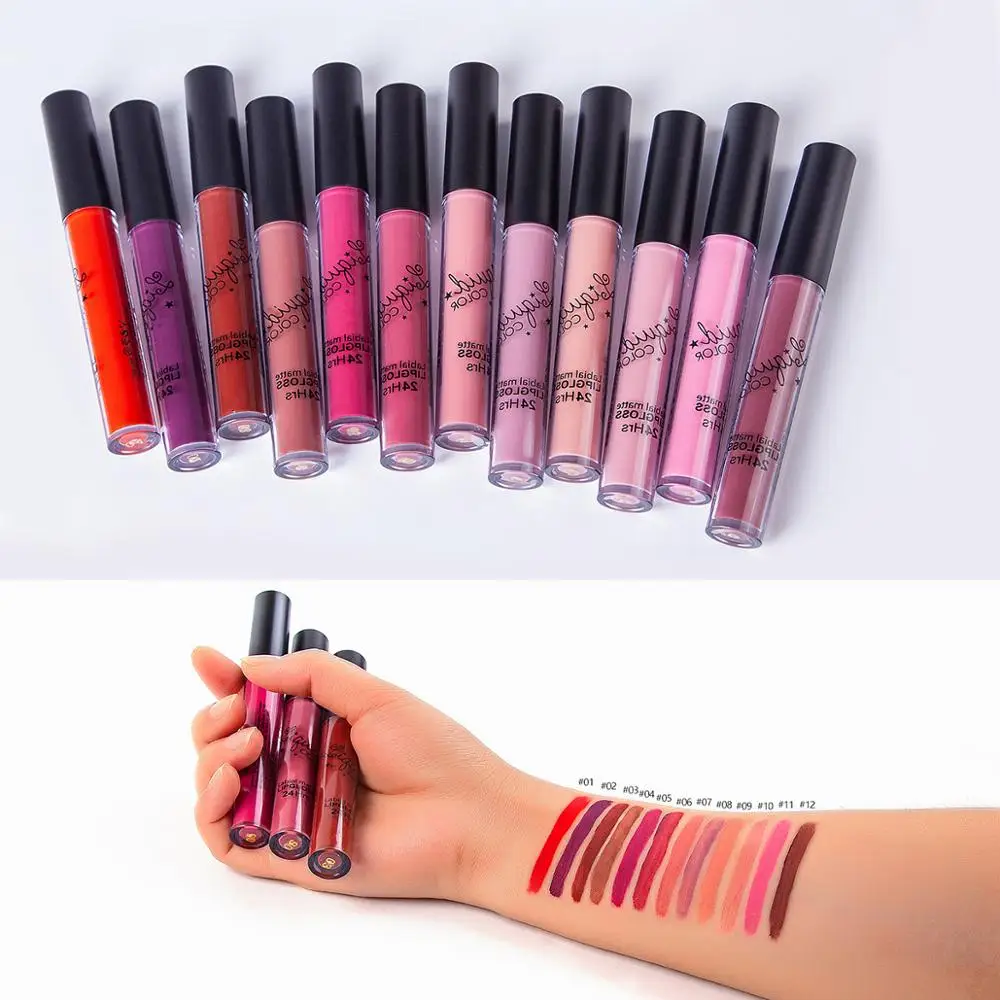 Матовая жидкая помада увлажняющее средство для макияжа водостойкая шелковистая