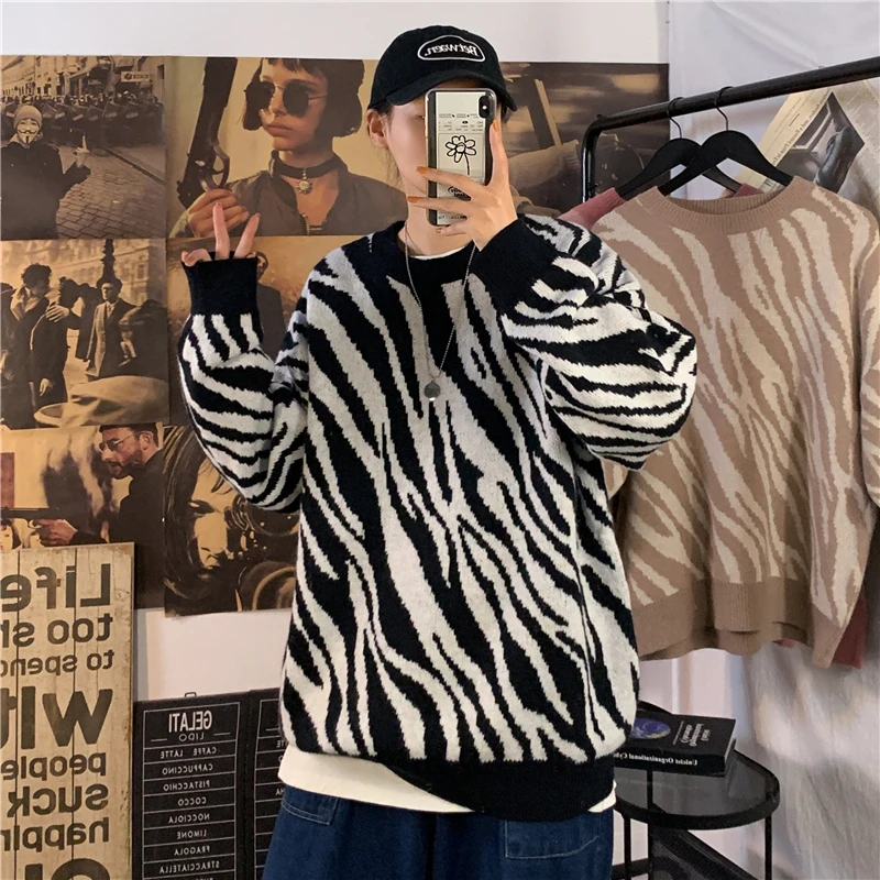 Zebra Sweater Winter Woman Jerseys Korean Fashion  Knitted Ugly Christmas Fairy Grunge Sweater Urban Guangzhou Women's Clothes